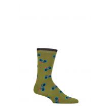 Mens 1 Pair Thought Teri Bamboo Bike Socks Lichen Green 7-11