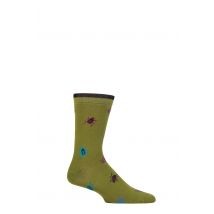 Mens 1 Pair Thought Brody Bamboo Bug Socks Lichen Green  7-11