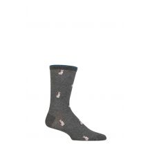 Mens 1 Pair Thought Jamal Animal Organic Cotton Socks Dark Grey Marle 7-11