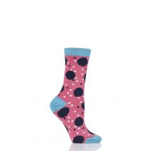 1 Pair Sorbet Pink Mamie Spot Bamboo and Organic Cotton Socks Ladies 4-7 Ladies - Thought