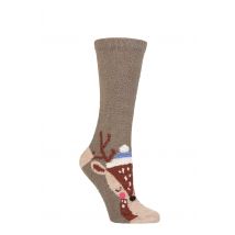 Women's 1 Pair Thought Billie Animal Recycled Polyester Fluffy Socks Olive Green 4-7