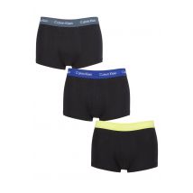 Mens 3 Pair Calvin Klein Low Rise Trunks Hemisphere / Direct Green / Blue M