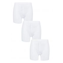 3 Pack White Button Front Cotton Boxer Shorts Men's Extra Large - Pringle