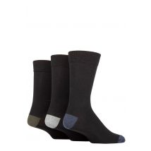 Mens 3 Pair SOCKSHOP TORE 100% Recycled Heel and Toe Cotton Socks Black 7-11 Mens