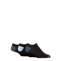 Mens 3 Pair SOCKSHOP TORE 100% Recycled Heel and Toe Cotton Trainer Socks Black 7-11 Mens
