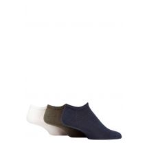 Mens 3 Pair SOCKSHOP TORE 100% Recycled Plain Cotton Trainer Socks Blue / Green / White 7-11 Mens