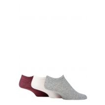 Mens 3 Pair SOCKSHOP TORE 100% Recycled Plain Cotton Trainer Socks Grey / White / Pink 7-11 Mens