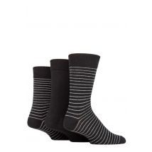 Mens 3 Pair SOCKSHOP TORE 100% Recycled Fine Stripe Cotton Socks Black 7-11 Mens