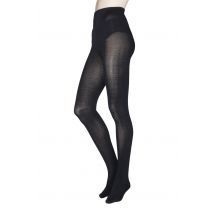 1 Pair Black Elgin Bamboo and Recycled Polyester Plain Tights Ladies Small - Thought