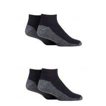 Mens 4 Pair Workforce Safety Trainer Work Socks Black 6-11 Mens