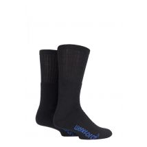 2 Pair Black Cushion Foot Cotton Work Socks Men's 7-11 Mens - Workforce
