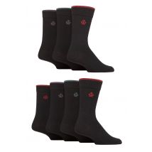 Mens 7 Pair Jeff Banks Plain Recycled Cotton Socks Black 7-11 Mens