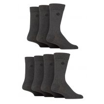 Mens 7 Pair Jeff Banks Plain Recycled Cotton Socks Charcoal 7-11 Mens