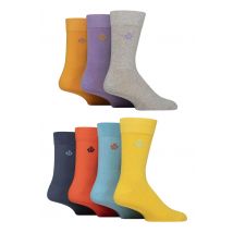 Mens 7 Pair Jeff Banks Plain Recycled Cotton Socks Multicoloured 7-11