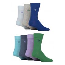 Mens 7 Pair Jeff Banks Plain Recycled Cotton Socks Multi 7-11