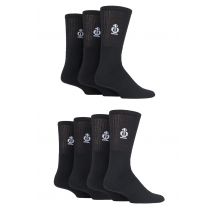 7 Pair Black Cotton Sports Socks Men's 44141 - Jeff Banks