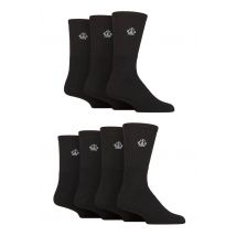 Mens 7 Pair Jeff Banks Polyester and Recycled Cotton Sports Crew Socks Black 7-11