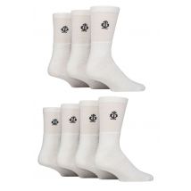 Mens 7 Pair Jeff Banks Polyester and Recycled Cotton Sports Crew Socks White 7-11