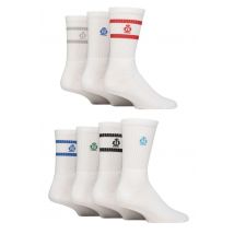 Mens 7 Pair Jeff Banks Sports Crew Socks White 7-11