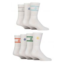 Mens 7 Pair Jeff Banks Sports Crew Socks White Stripe 7-11