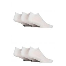 Mens 6 Pair Jeff Banks Sport Trainer Liner Socks White 6-11