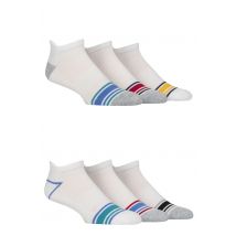 Mens 6 Pair Jeff Banks Sport Trainer Liner Socks White Colour Block 6-11