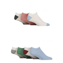 Mens 7 Pair Jeff Banks Recycled Cotton Patterned Trainer Socks Heel & Toe White Assorted 7-11 Mens