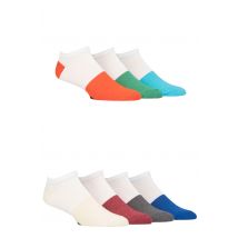 Mens 7 Pair Jeff Banks Recycled Cotton Patterned Trainer Socks White 7-11 Mens