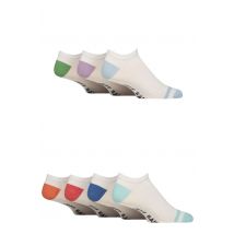 Mens 7 Pair Jeff Banks Recycled Cotton Patterned Trainer Socks Heel & Toe White 7-11