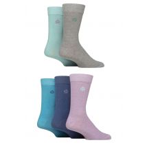 Mens 5 Pair Jeff Banks Plain Recycled Cotton Socks Grey / Mint / Lilac 7-11 Mens