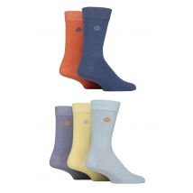 Mens 5 Pair Jeff Banks Plain Recycled Cotton Socks Denim / Orange / Light Blue 7-11 Mens