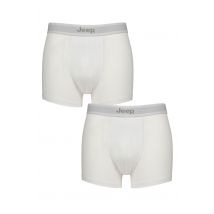2 Pack White Cotton Plain Fitted Hipster Trunks Men's Small - Jeep