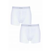 2 Pack White Cotton Plain Fitted Button Front Trunk Boxer Shorts Men's Large - Jeep