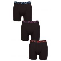 Mens 3 Pack Jeff Banks Plain Bamboo Trunks Black XL