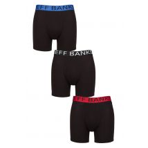 Mens 3 Pack Jeff Banks Plain Bamboo Trunks Black Blue / Black / Red XL