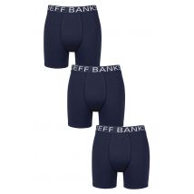 Mens 3 Pack Jeff Banks Plain Bamboo Trunks Navy / White S