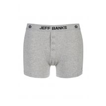 1 Pack Grey Leeds Buttoned* Cotton Boxer Shorts Men's Small - Jeff Banks