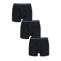 3 Pack Black Marlow Buttoned Boxer Shorts Men's Extra Large - Jeff Banks