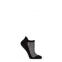 Women's 1 Pair Tavi Noir Savvy Organic Cotton Low Rise Yoga Socks with Grip Houndstooth Small