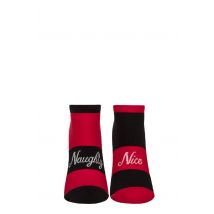 Women's 1 Pair Tavi Noir Savvy Organic Cotton Low Rise Yoga Socks with Grip Naughty / Nice Medium