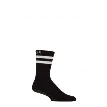 Mens 1 Pair ToeSox Base Crew Socks Black White Medium