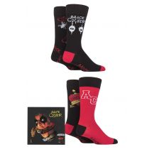Alice Cooper 4 Pair Exclusive to SOCKSHOP Gift Boxed Cotton Socks Black 6-11 UK Shoe