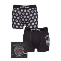 Motorhead 2 Pack Exclusive to SOCKSHOP Gift Boxed Boxer Shorts Black Large