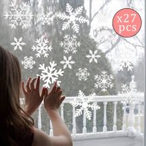 27 autocollants flocons de neige - Décoration de Noël