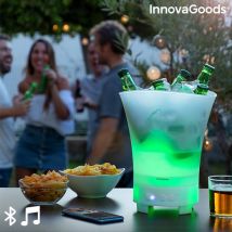 Seau à glace lumineux multicolore avec haut-parleur