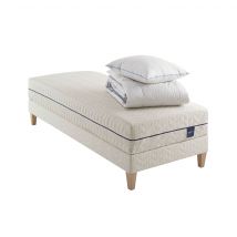 Ensemble adulte matelas, sommier, pieds, couette, oreiller - Aube 600 90x190