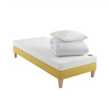 Ensemble enfant matelas, sommier, pieds, couette, oreiller - Aurore 100 90x190