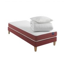 Ensemble adulte matelas, sommier, pieds, couette, oreiller - Crépuscule 400 90x200