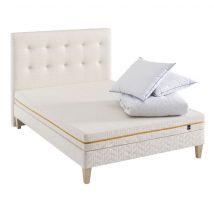 Ensemble adulte matelas, sommier, pieds, tête de lit, couette, oreiller - Aube 400 160x200
