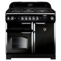 Rangemaster 117630 100cm Wide Classic Gas Range Cooker in Black with C